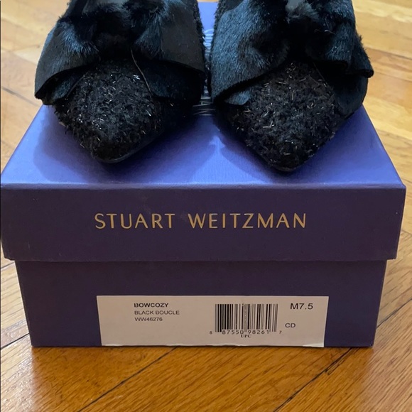 NWT Stuart Weitzman Bowcozy Black Boucle Heels - Picture 6 of 14
